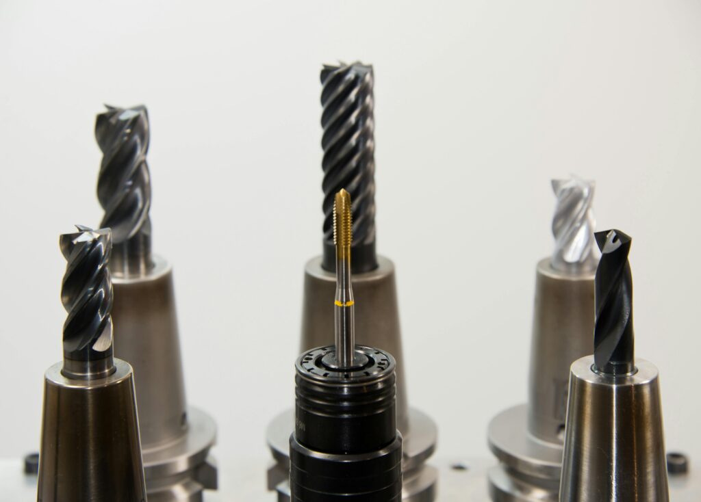 corporate A detailed view of different drill bits used in industrial machining applications.